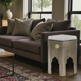 Anatole White Metal Side Table