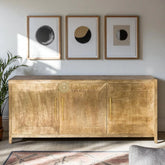 Antique Brass Embossed 3 Door Sideboard