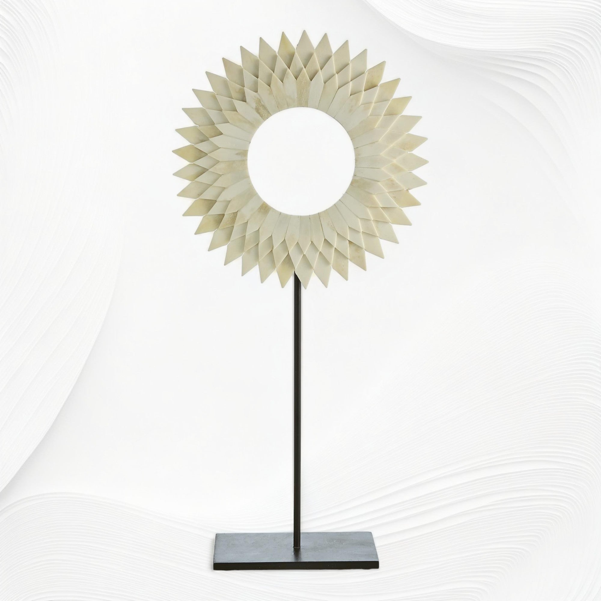 Athena Bone Inlay 3 Layered Mounted Ring Large with intricate handcrafted detailing 1