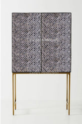 Colored Bone Inlay Fishscale Bar Cabinet 1