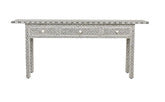 Top Class Black Bone Inlay 3 Drawer Geometric Console Long Edges 1