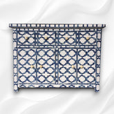 Blue Colored Bone Inlay Cabinet