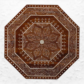 Bone Inlaid Octagonal Side Table Brown 2