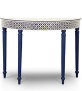 Blue Embossed Bone Inlay Curved Console 1