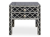 Bone Inlay Moroccan Bedside Long Leg Black 1