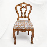 Bone Inlaid Teakwood Flower Chair Brown 1