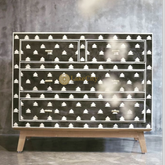 Bone Inlay Arrow Design 4 Drawers Chest Black | Bone Inlay Arrow Design 4 Drawers Dresser Black