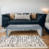 Bone Inlay Checks Design Coffee Table Blue | Bone Inlay Checks Design Center Table Blue