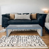 Bone Inlay Checks Design Coffee Table Blue | Bone Inlay Checks Design Center Table Blue