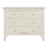 Bone Inlay Chest Of 4 Drawer Stripe White 1