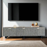 Bone Inlay Esther Design Media Cabinet Black | Entertainment Unit Black