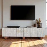 Bone Inlay Esther Design Media Cabinet Grey | Entertainment Unit Grey