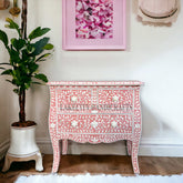 Lane Bone Inlay 3 Drawer Chest Peach | 3 Drawer Chest of drawer