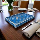 Bone Inlay Flower Pattern Serving Tray