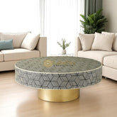 Bone Inlay Optical Design Coffee Table | Bone Inlay Optical Design Center Table