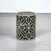 Bone Inlay Geometric Design Amelia Side Stool Table