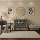 Bone Inlay Honeycomb Design 2 Drawers Chest Black