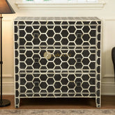 Bone Inlay Honeycomb Design 3 Drawers Chest | Bone Inlay Honeycomb Design 3 Drawers Dresser Table