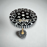 Ikat Bone Inlay End Table Black