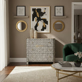 Bone Inlay Midtown Design Three Drawer Dresser Table Black