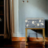 Bone Inlay Motif Design 1 Drawer Bedside Table Indigo Blue | Bone Inlay Motif Design 1 Drawer Nightstand Table Indigo Blue