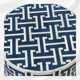 Tetris Bone Inlay Round Stool Indigo 2