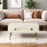 Bone Inlay Optical Design 1 Drawer Coffee Table | Bone Inlay Optical Design 1 Drawer Center Table
