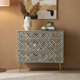 Optical Bone Inlay 3 Drawer Chest Black