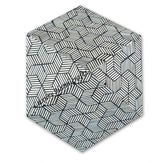 Bone Inlay Optical Octagonal Side Table Black 2