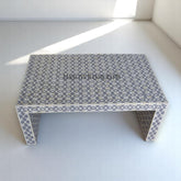 Bone Inlay Quote Center Table Grey