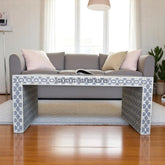 Bone Inlay Quote Center Table Grey