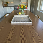 Grey Rectangle Chevron Pattern Bone Inlay Tray