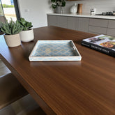 Ice Blue Rectangle Moroccan Pattern Bone Inlay Tray