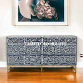 Bone Inlay Scroll-vine Design 6 Drawers Dresser Table | Bone Inlay Scroll-vine Design 6 Drawers Chest