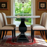 Bone Inlay Scroll-vine Design Round Dining Table