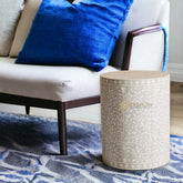 Table d'appoint spirale en marqueterie d'os et feuillage gris