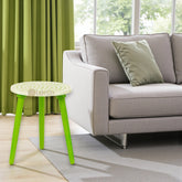 Bone Inlay Side Table Polka Dot Lime Green