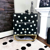 Polka Dot Bone Inlay Bedside Black | 2 Drawer Bedside Table | Bone Inlay Nightstand