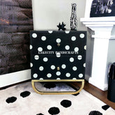 Polka Dot Bone Inlay Bedside Black | 2 Drawer Bedside Table | Bone Inlay Nightstand