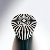 Bone Inlay Stripe Design Drum Side Table
