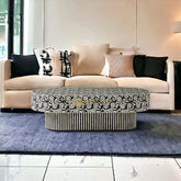 Bone Inlay Sun Flora Design Coffee Table | Bone Inlay Sun Flora Design Center Table