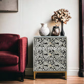Lalita Bone Inlay Nightstand Black