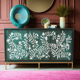 Bone Inlay Toria Design Credenza Table | Entertainment Unit