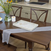 Bone Inlay Tray In Geometric Design Ice Blue