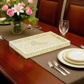 Bone Inlay Tray Inverse Hexagon Yellow