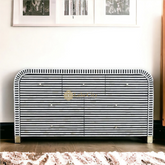 Bone Inlay Waterfall Stripe 7 Drawers Chest | Bone Inlay Waterfall Stripe 7 Drawers Dresser Table