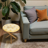 Bone Oak Side Table V Design Yellow