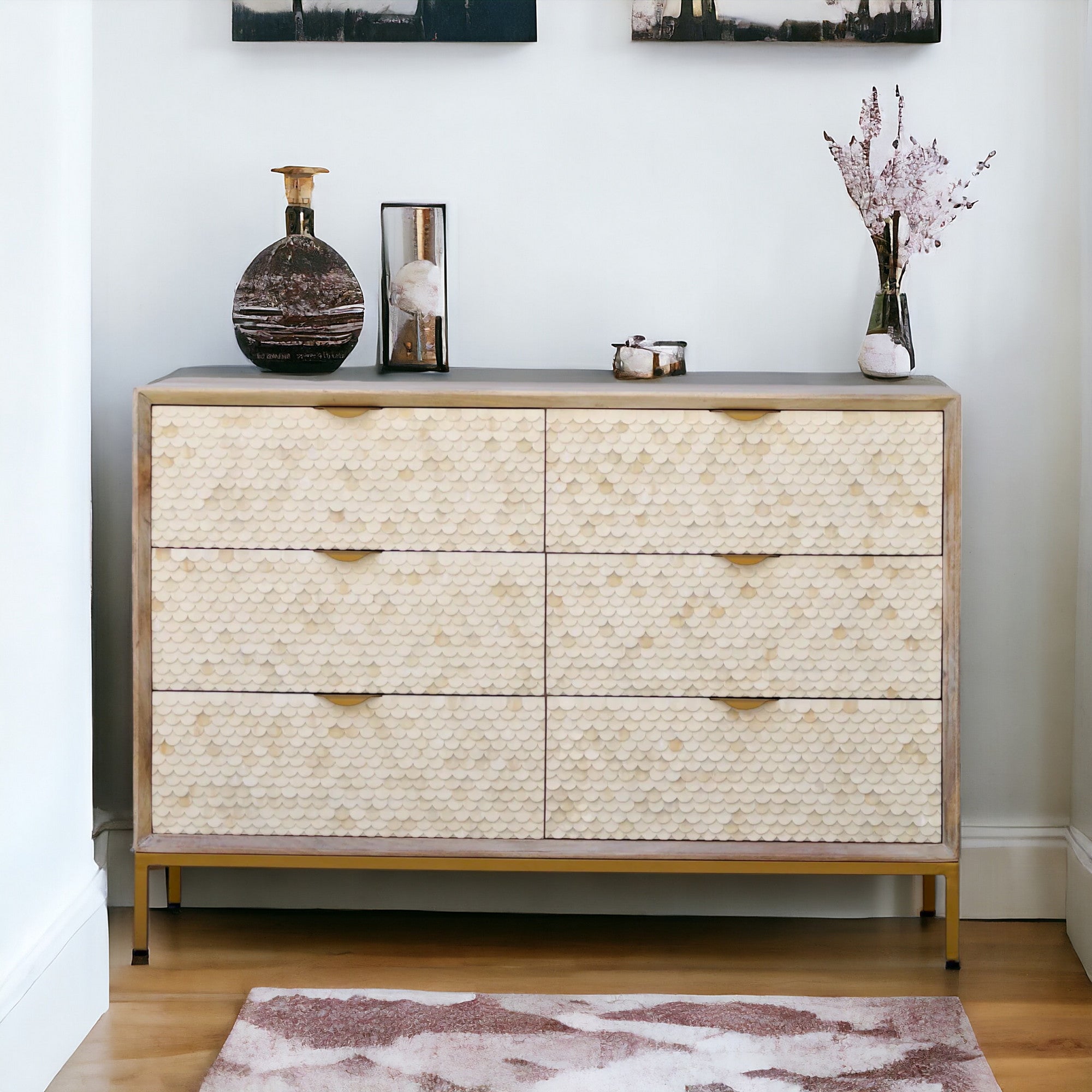 Cora Bone Inlay 6 Drawer Dresser Cora Bone Inlay 6 Drawer Dresser