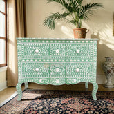 Estelle Bone Inlay 2 Drawer Chest Green