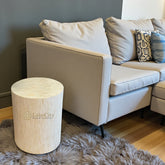 Fluted Bone Inlay Round Side Table